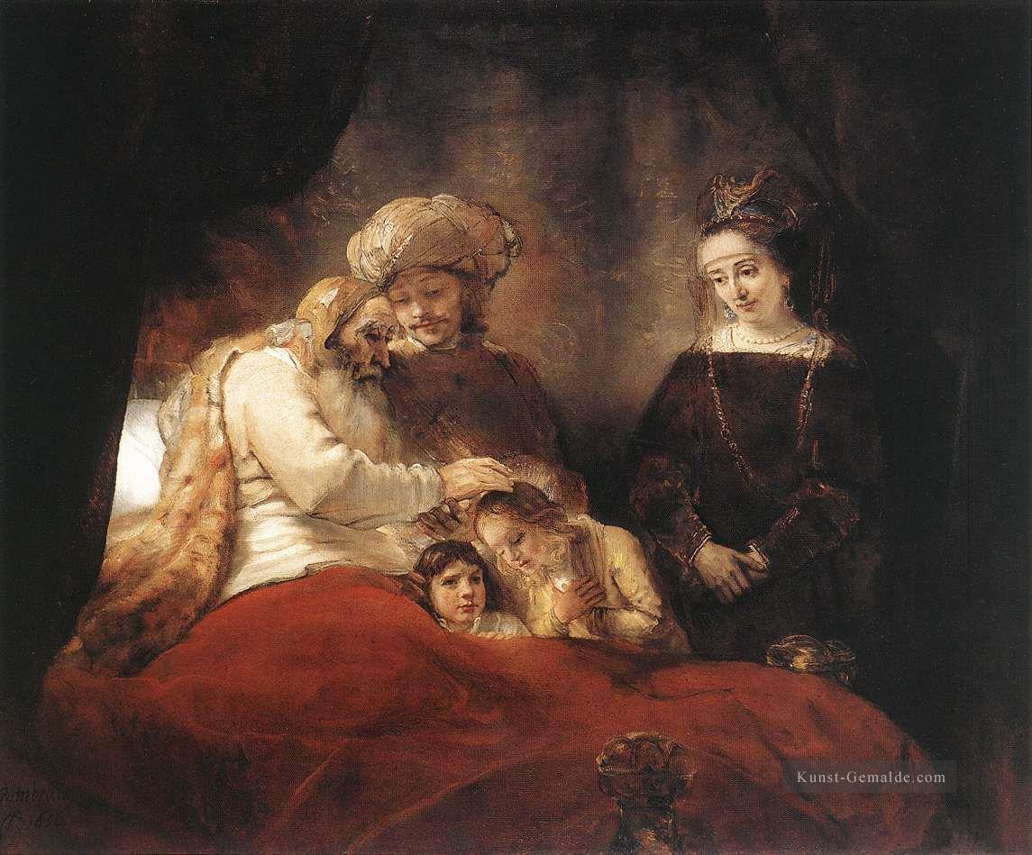 Jacob Blessing die Kinder von Joseph Rembrandt Ölgemälde
